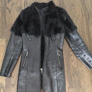 Fur coat with mink on shoulders